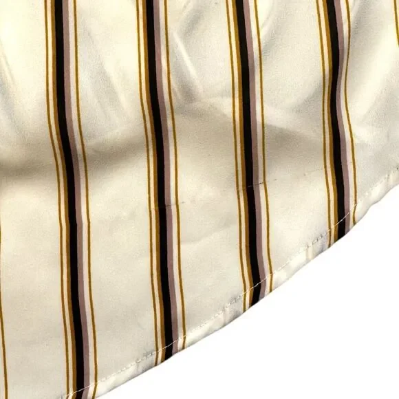 Adrianna Papell Cream Striped V-Neck Wrap Blouse Sz M - Picture 11 of 11